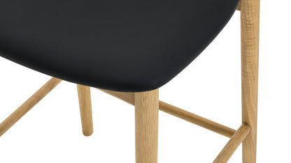 Count On Me Counter Stool, Oak, Black Seat