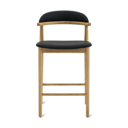 Count On Me Counter Stool, Oak, Black Seat