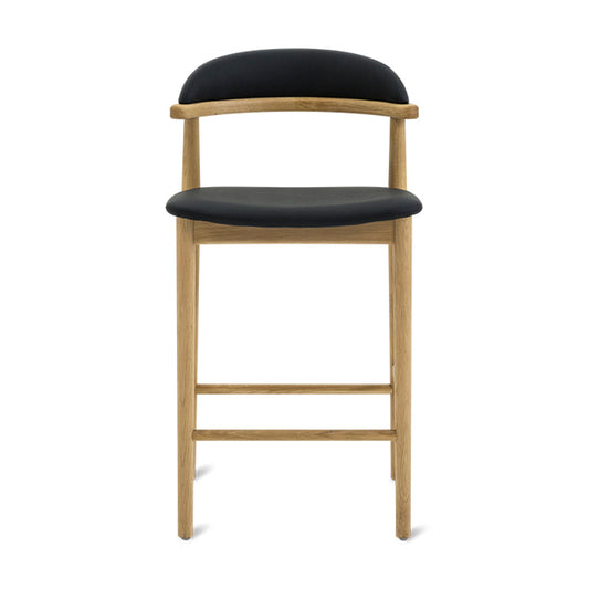 Count On Me Counter Stool, Oak, Black Seat