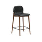 Dine In Counter Stool, Walnut/Black Leather