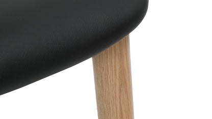 Dine In Counter Stool, Oak/Black Leather