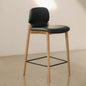 Dine In Counter Stool, Oak/Black Leather
