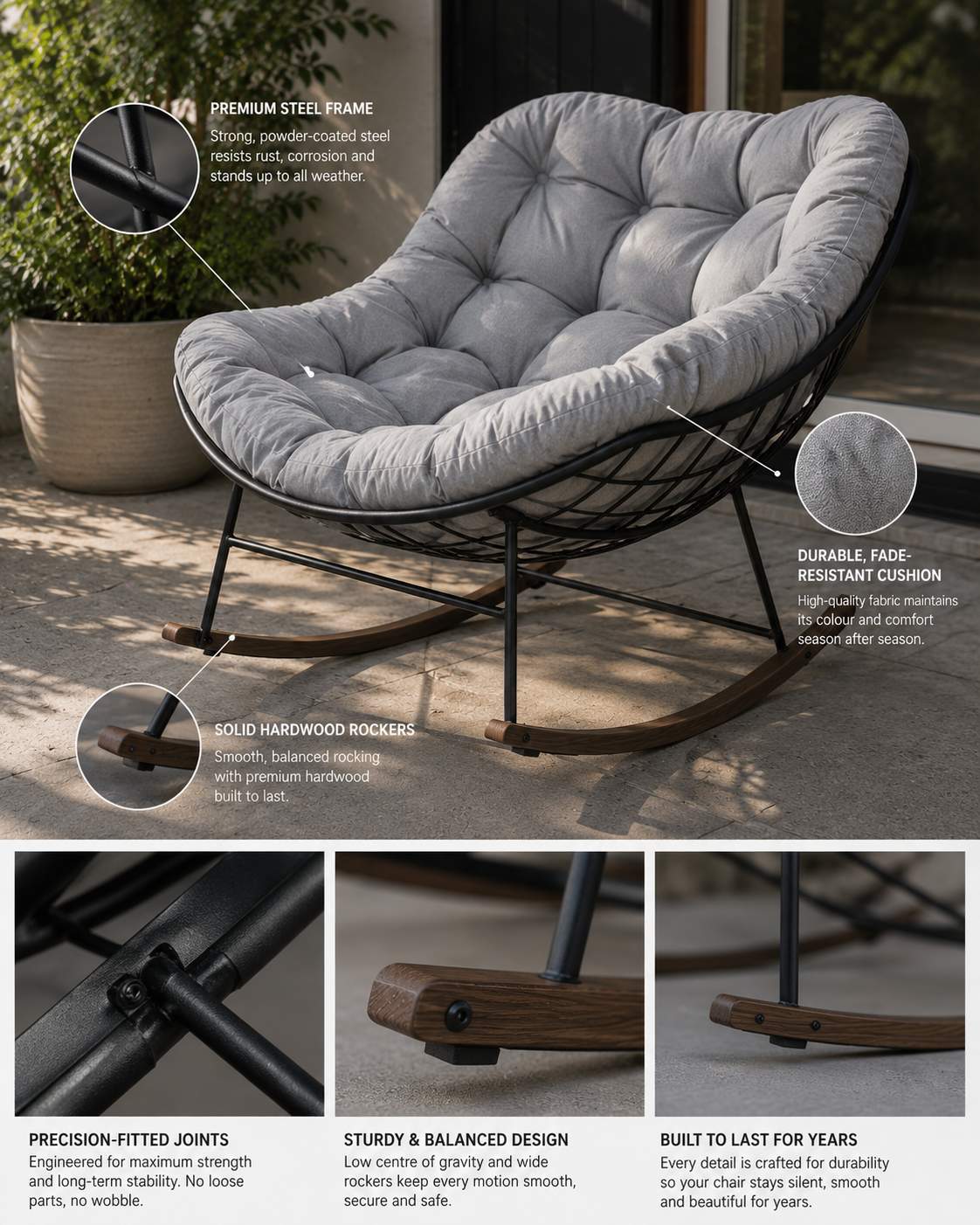 Fauteuil bascule vue 4