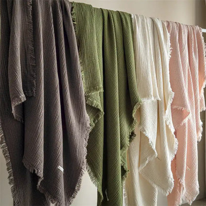 Nori Cotton Muslin Throw / Blush Pink