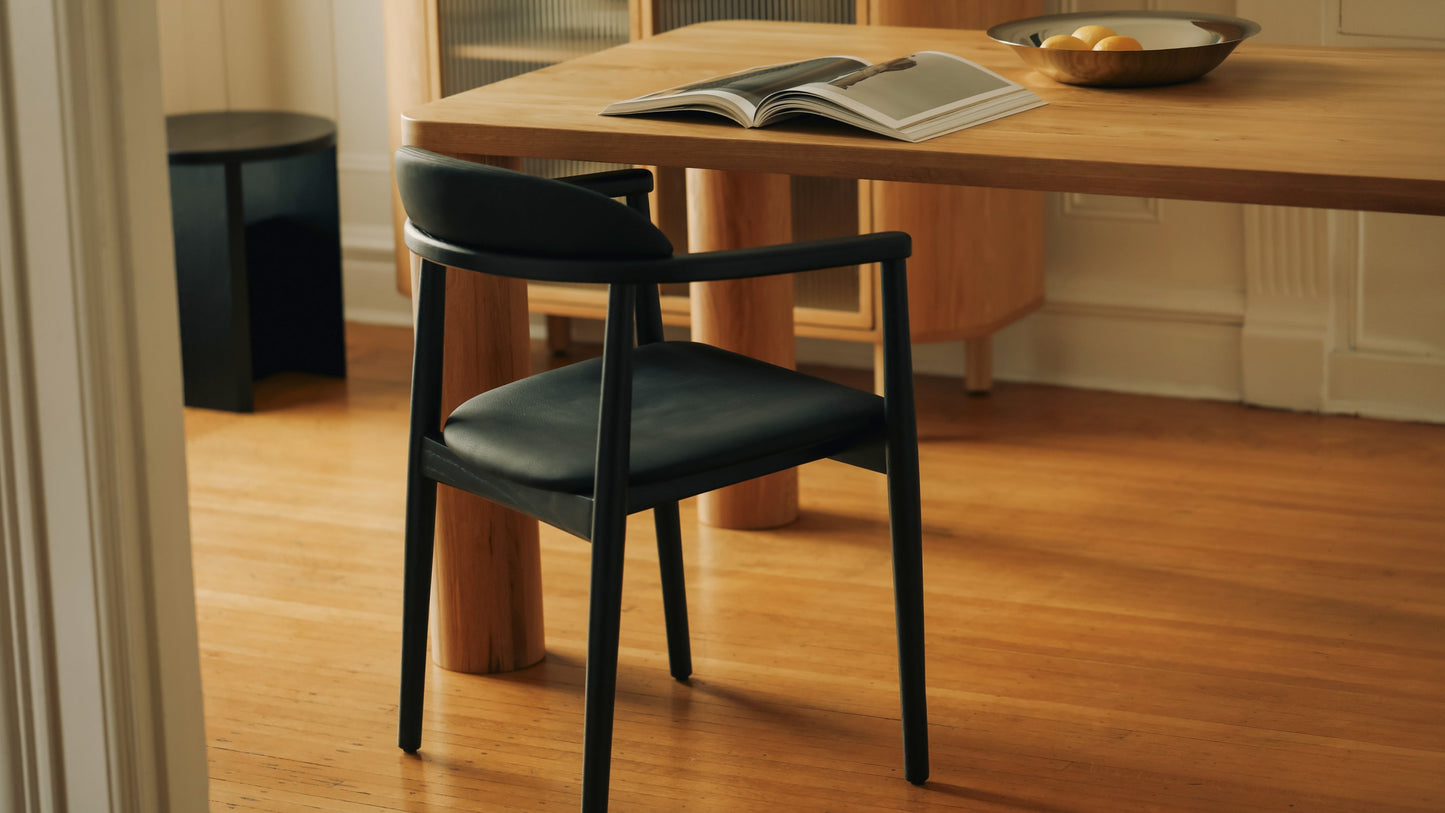 Count On Me Dining Chair, Black Oak, Black Seat
