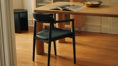 Count On Me Dining Chair, Black Oak, Black Seat