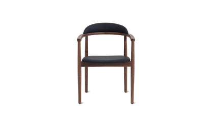 Count On Me Dining Chair, Walnut, Black Seat