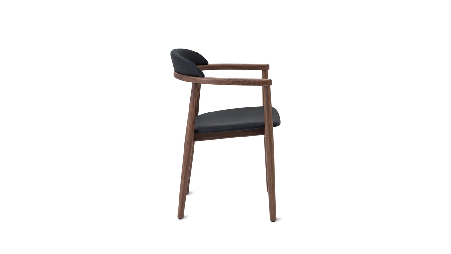 Count On Me Dining Chair, Walnut, Black Seat