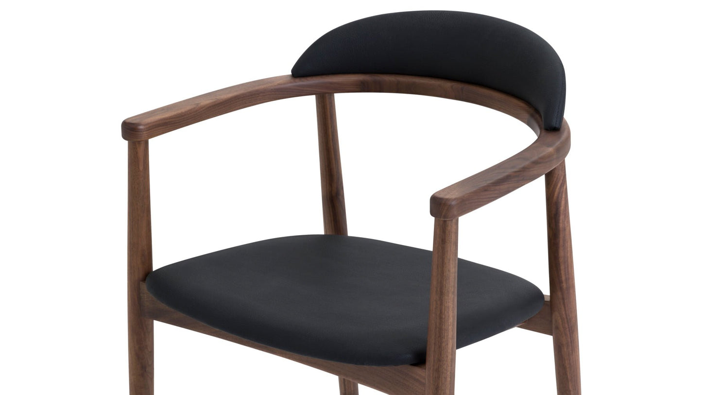 Count On Me Dining Chair, Walnut, Black Seat