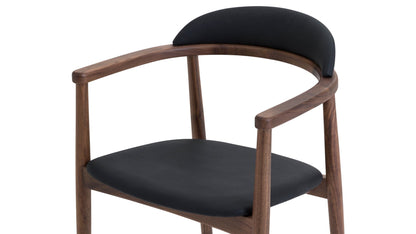 Count On Me Dining Chair, Walnut, Black Seat
