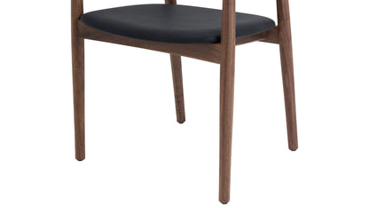 Count On Me Dining Chair, Walnut, Black Seat