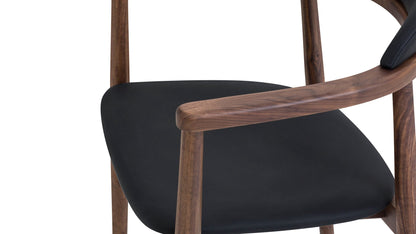 Count On Me Dining Chair, Walnut, Black Seat