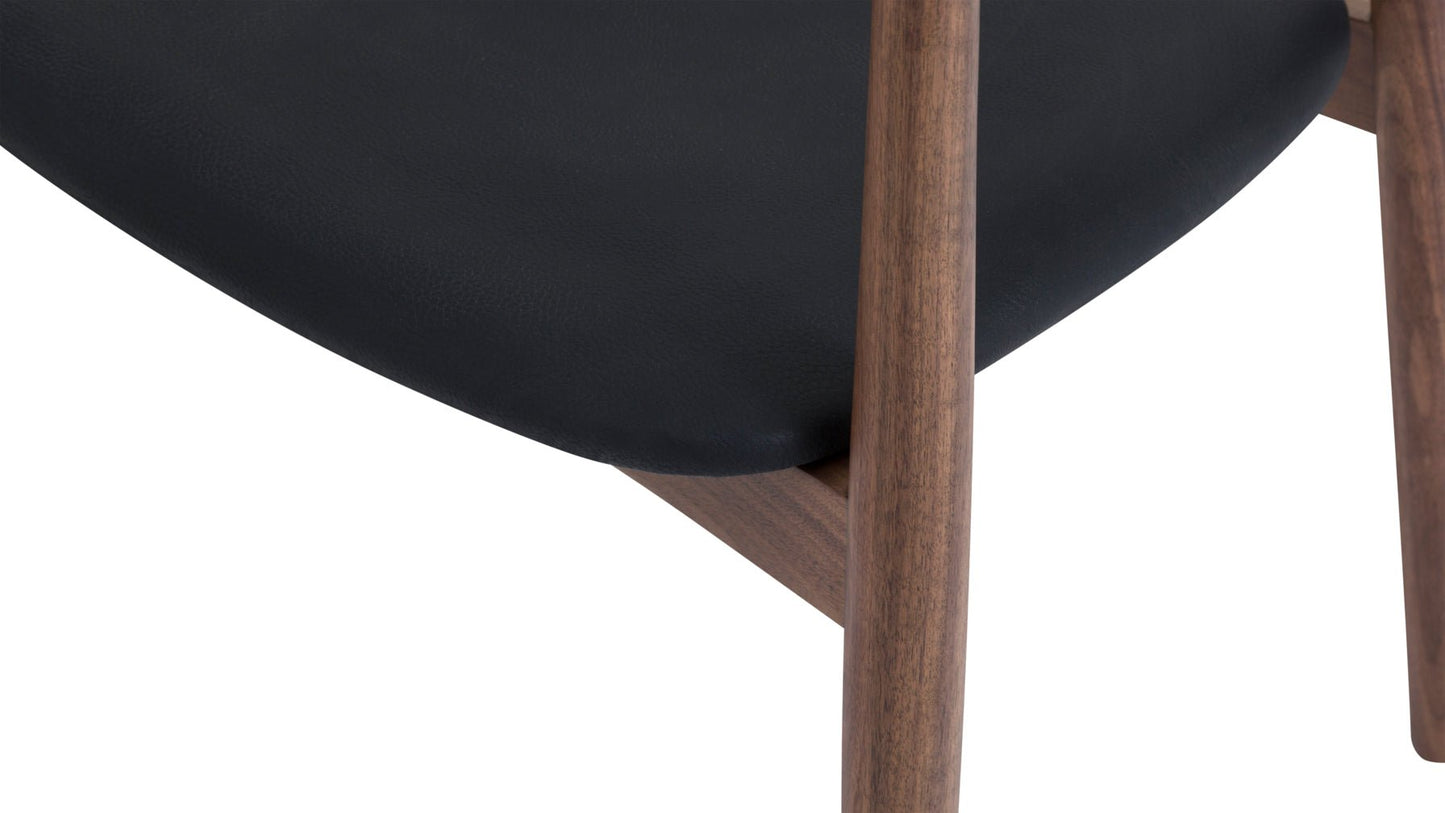 Count On Me Dining Chair, Walnut, Black Seat