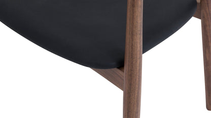 Count On Me Dining Chair, Walnut, Black Seat