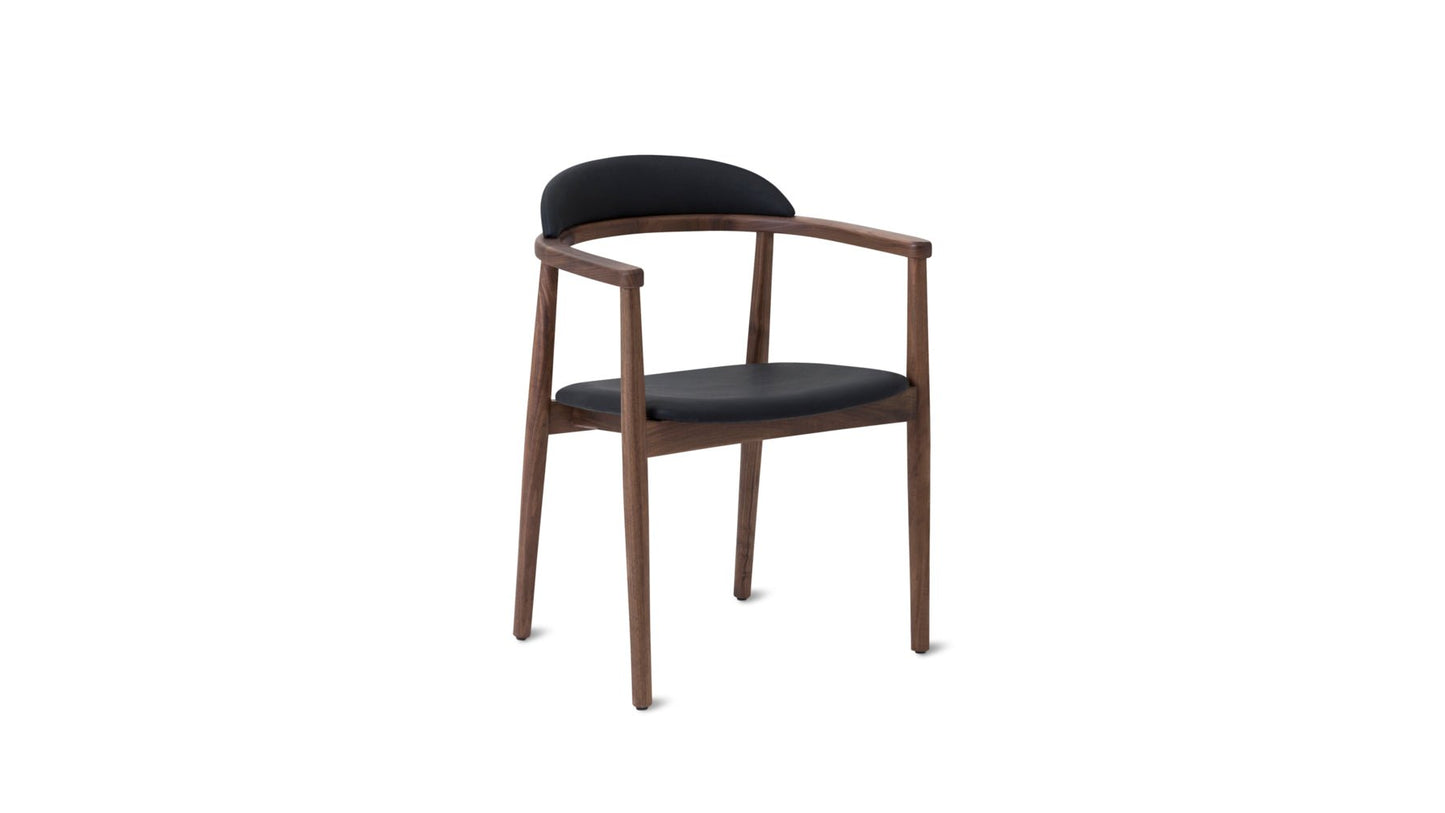 Count On Me Dining Chair, Walnut, Black Seat