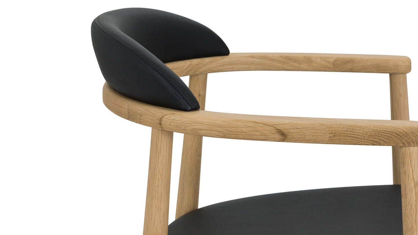 Count On Me Dining Chair, Oak, Black Seat