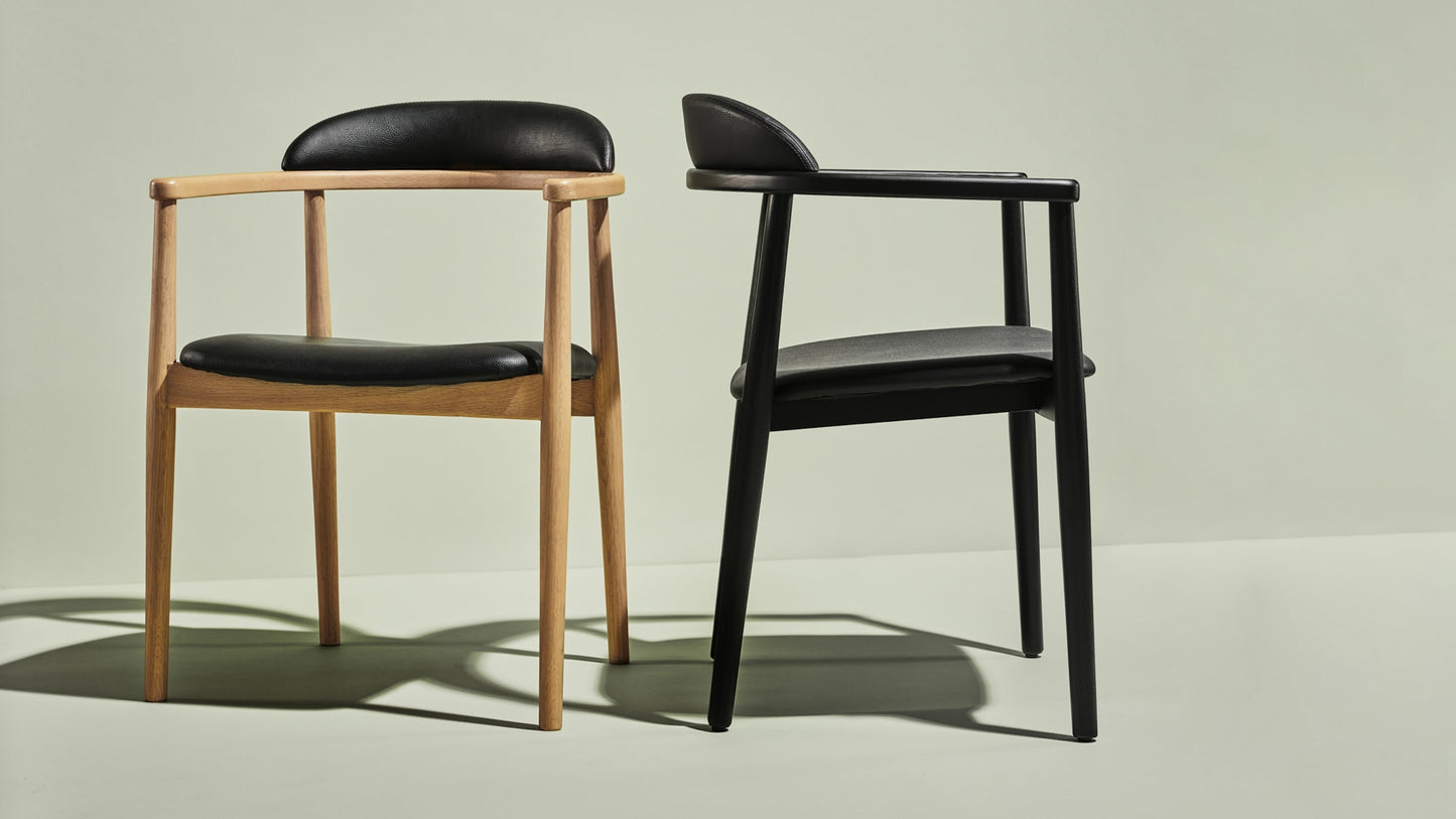 Count On Me Dining Chair, Oak, Black Seat