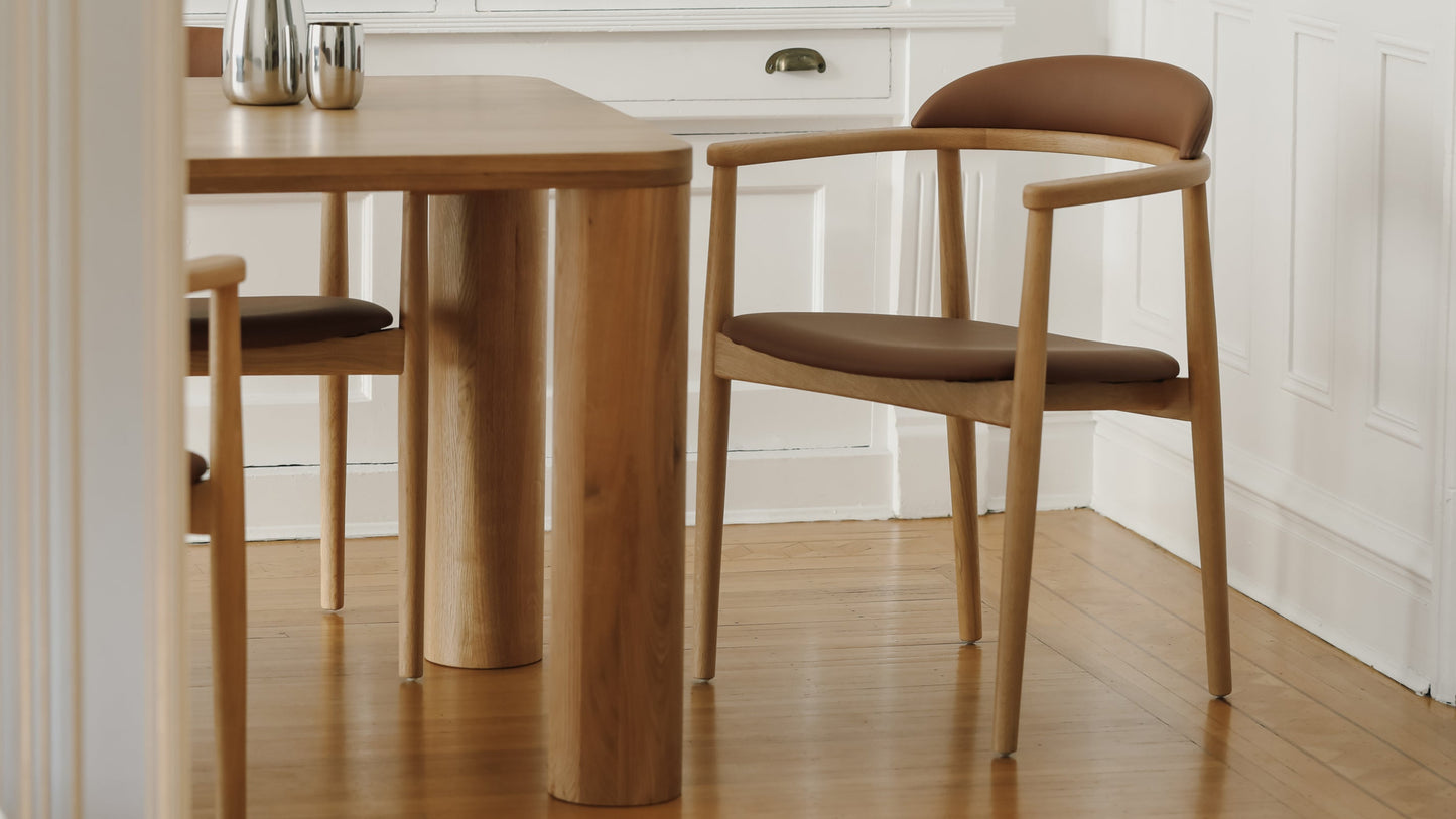 Count On Me Dining Chair, Oak, Brown Seat