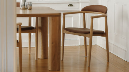Count On Me Dining Chair, Oak, Brown Seat
