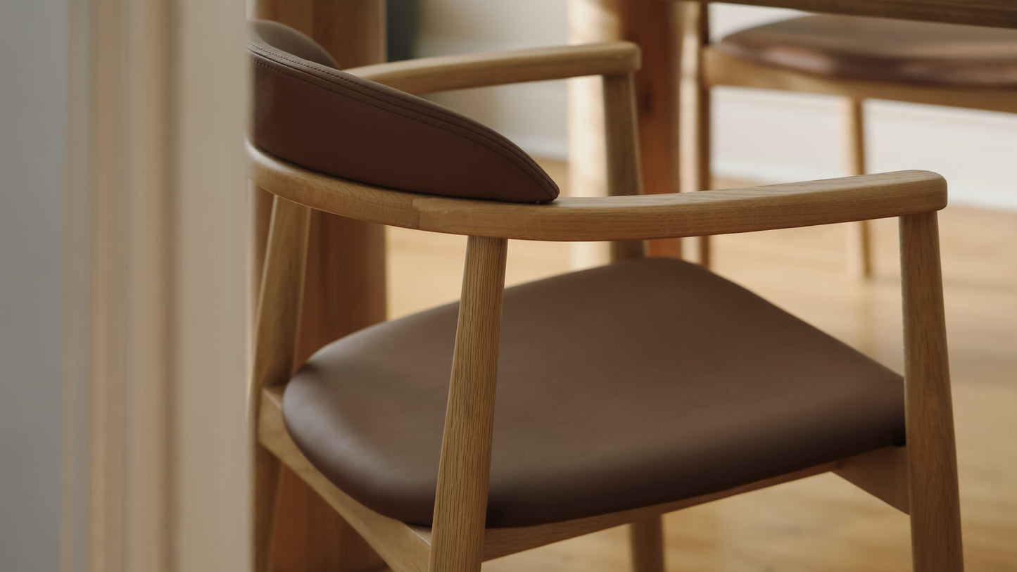 Count On Me Dining Chair, Oak, Brown Seat