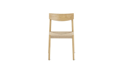 Dinner Guest Armless Dining Chair (Set of Two), White Oak/ Natural Papercord Seat