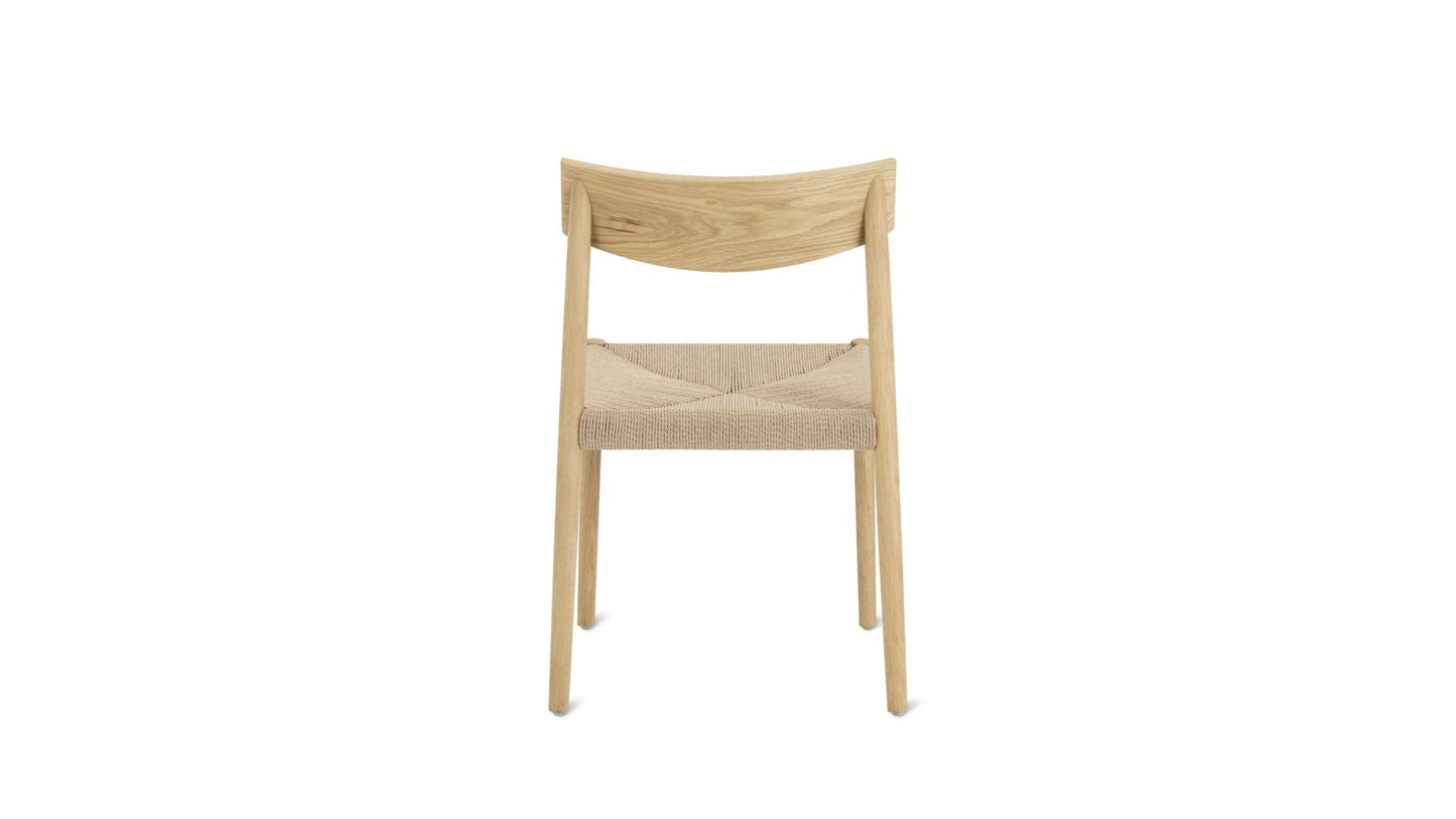 Dinner Guest Armless Dining Chair (Set of Two), White Oak/ Natural Papercord Seat