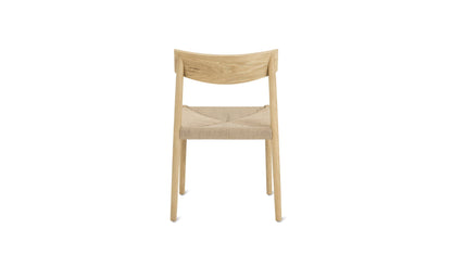 Dinner Guest Armless Dining Chair (Set of Two), White Oak/ Natural Papercord Seat