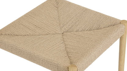 Dinner Guest Armless Dining Chair (Set of Two), White Oak/ Natural Papercord Seat