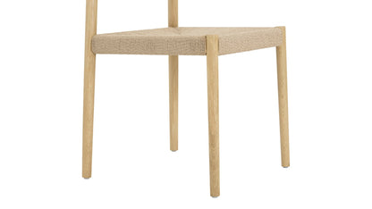 Dinner Guest Armless Dining Chair (Set of Two), White Oak/ Natural Papercord Seat
