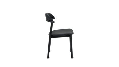 Count On Me Armless Dining Chair (Set of Two), Black Oak, Black Seat