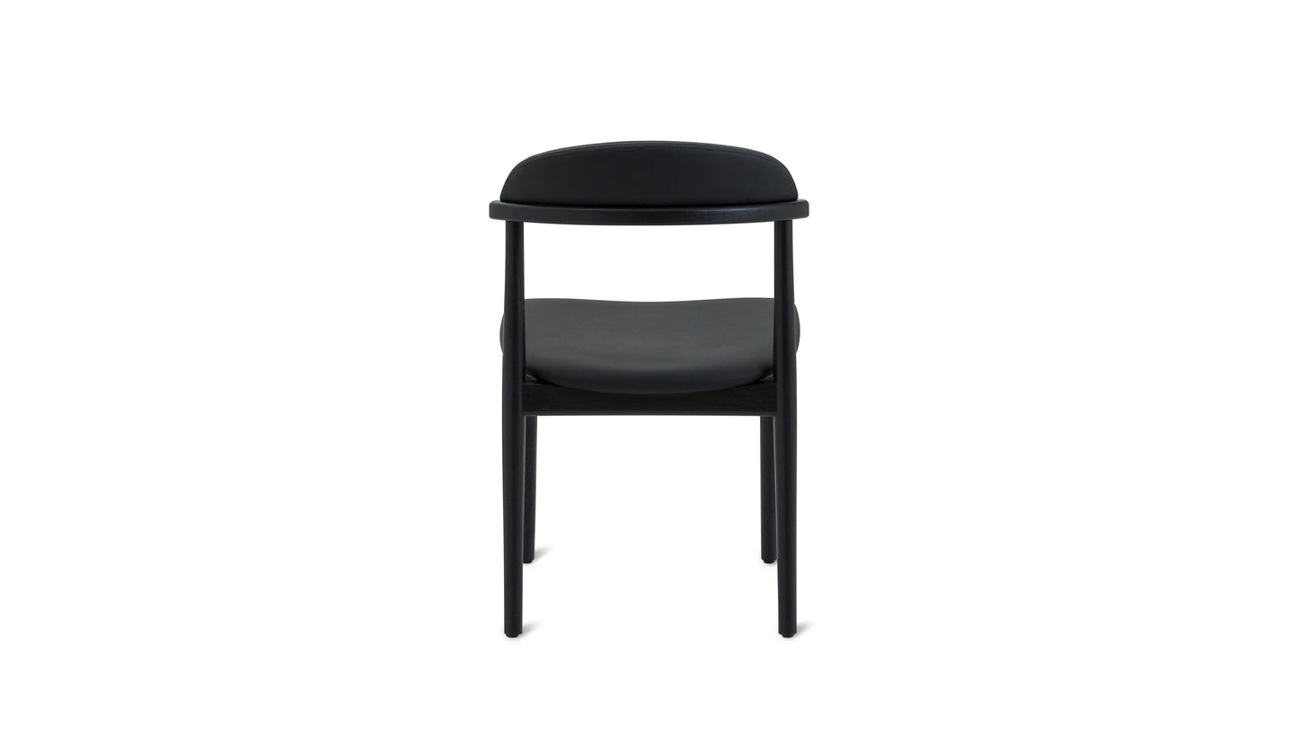 Count On Me Armless Dining Chair (Set of Two), Black Oak, Black Seat