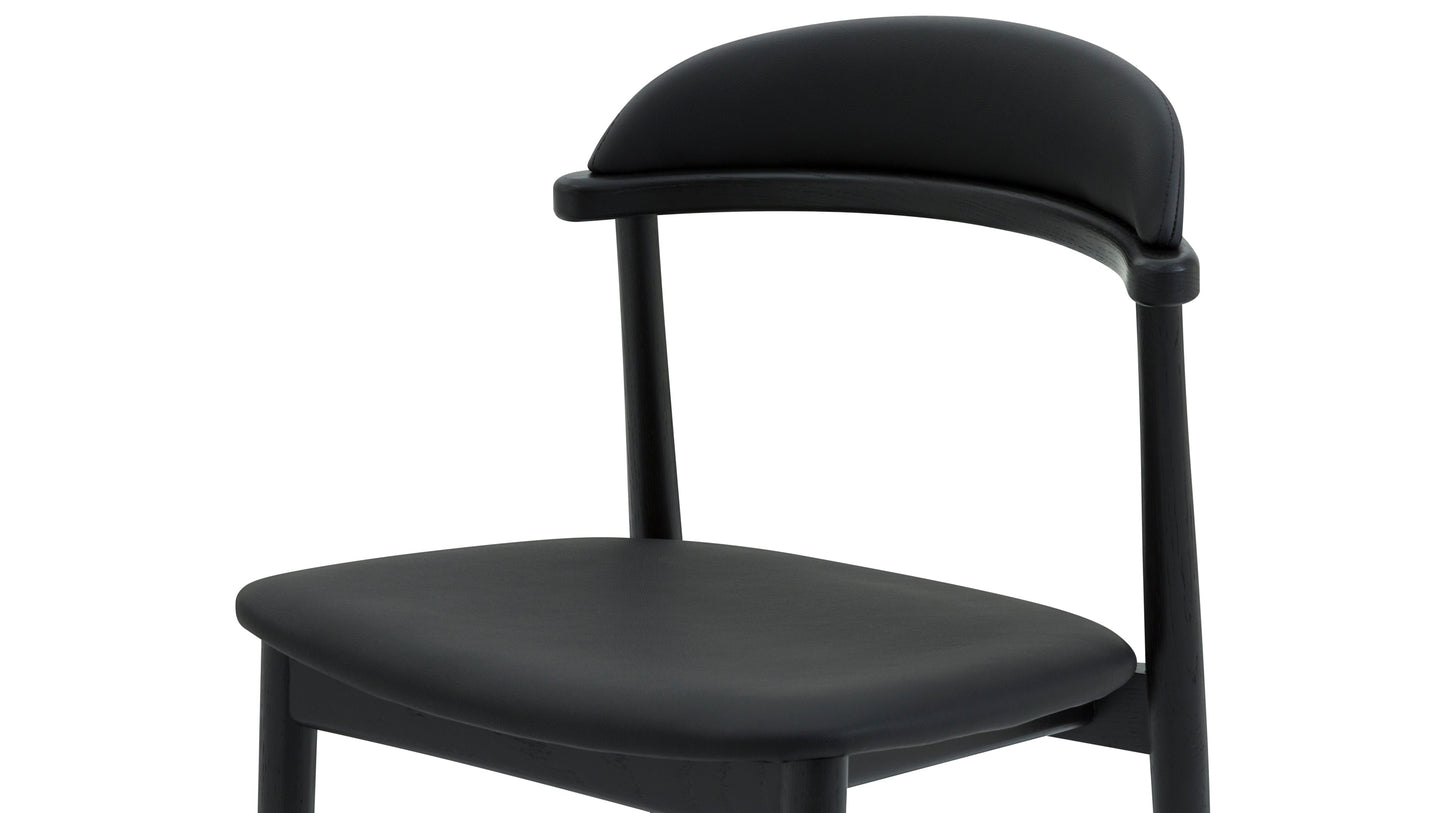 Count On Me Armless Dining Chair (Set of Two), Black Oak, Black Seat