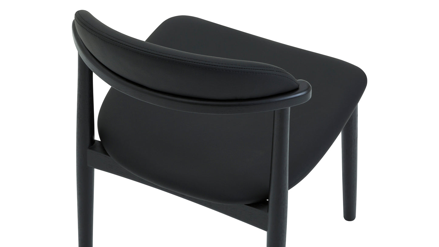 Count On Me Armless Dining Chair (Set of Two), Black Oak, Black Seat