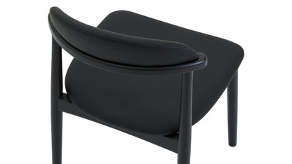 Count On Me Armless Dining Chair (Set of Two), Black Oak, Black Seat