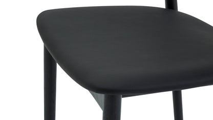 Count On Me Armless Dining Chair (Set of Two), Black Oak, Black Seat