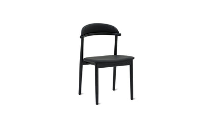 Count On Me Armless Dining Chair (Set of Two), Black Oak, Black Seat