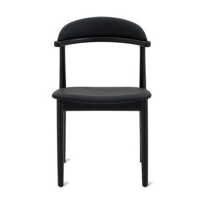 Count On Me Armless Dining Chair (Set of Two), Black Oak, Black Seat