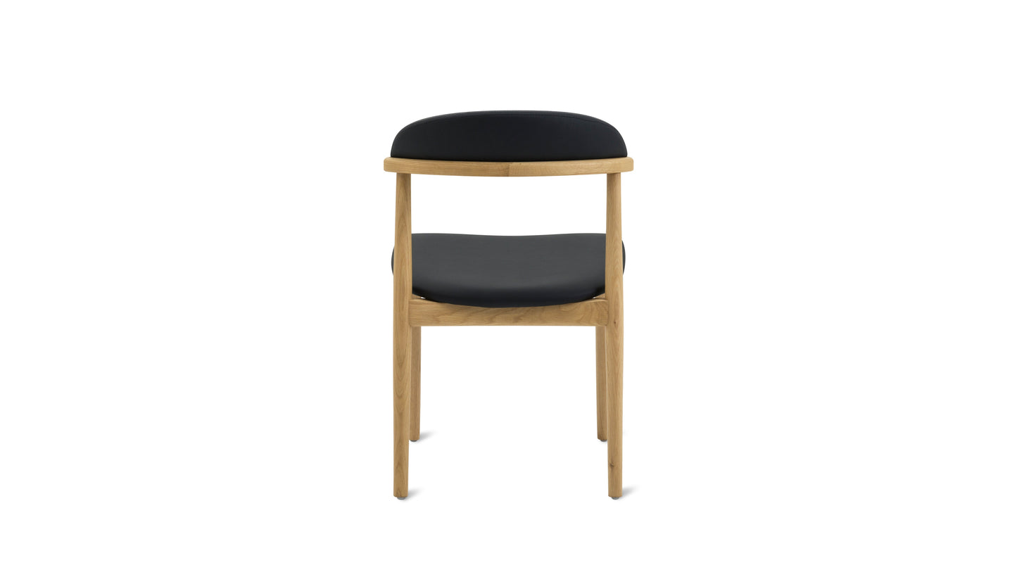 Count On Me Armless Dining Chair (Set of Two), Oak, Black Seat