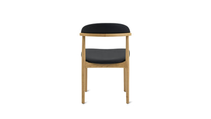 Count On Me Armless Dining Chair (Set of Two), Oak, Black Seat