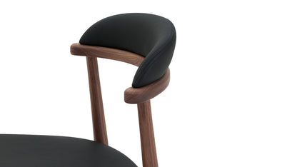 Count On Me Armless Dining Chair (Set of Two), Walnut, Black Seat
