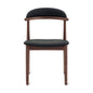 Count On Me Armless Dining Chair (Set of Two), Walnut, Black Seat