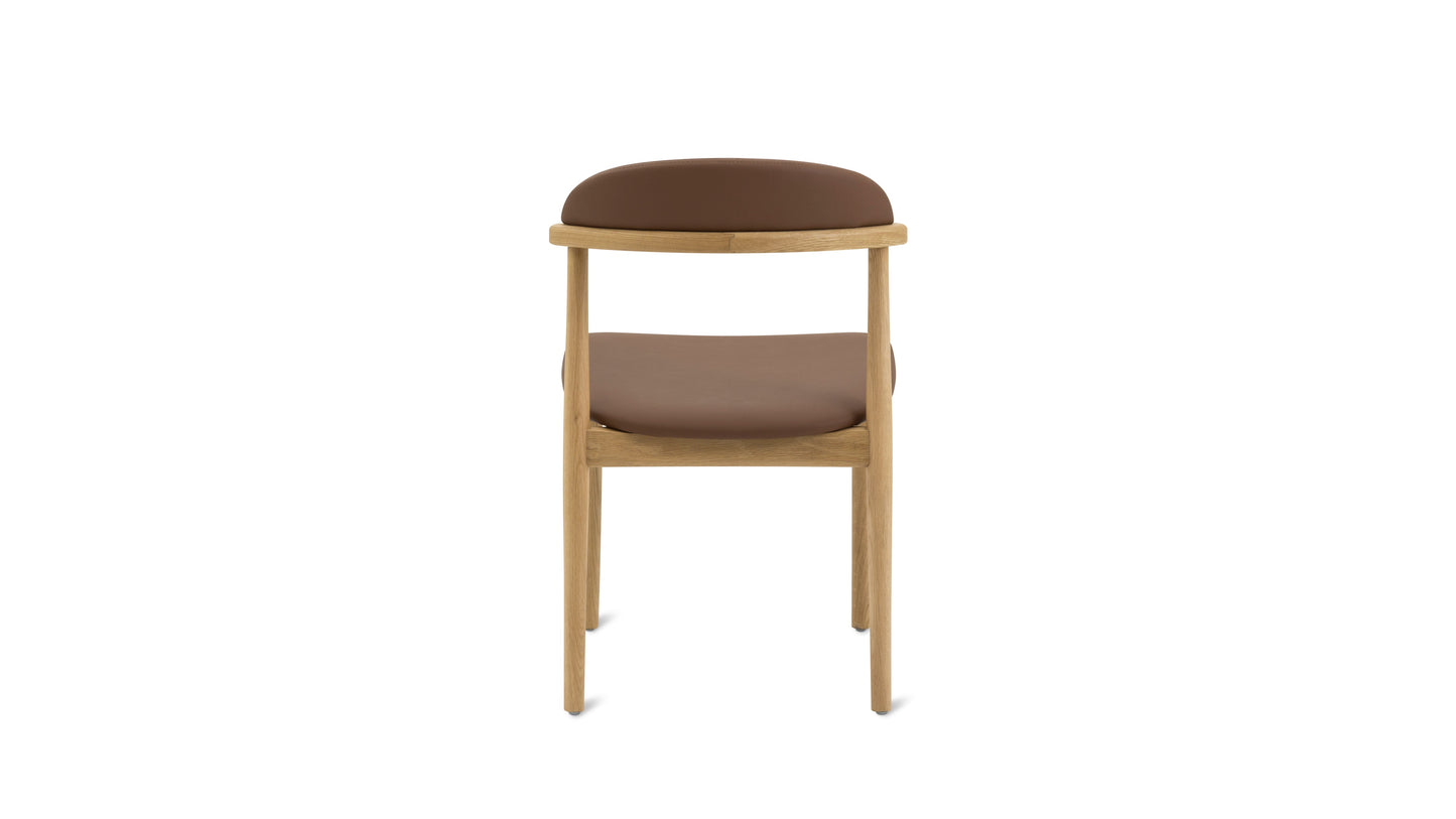 Count On Me Armless Dining Chair (Set of Two), Oak, Brown Seat