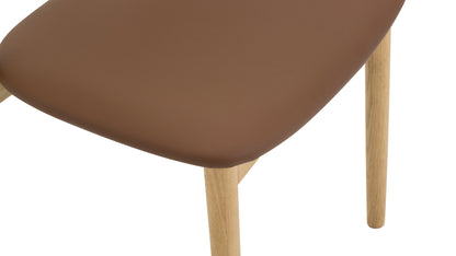 Count On Me Armless Dining Chair (Set of Two), Oak, Brown Seat