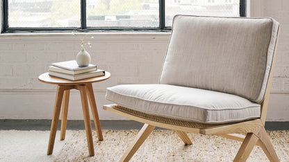 Endless Summer Lounge Chair with Cushion, Ash/Natural