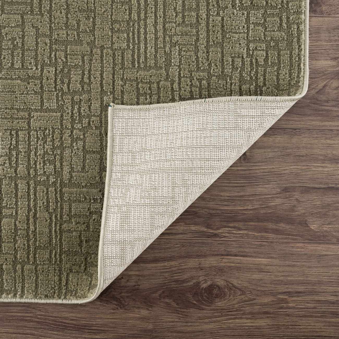 Leanna Green Washable Area Rug
