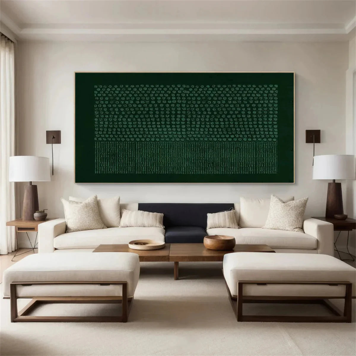 Wabi Sabi Geometric Wall Art / Dark Green
