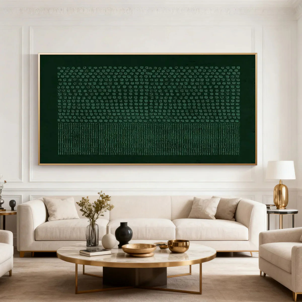 Wabi Sabi Geometric Wall Art / Dark Green