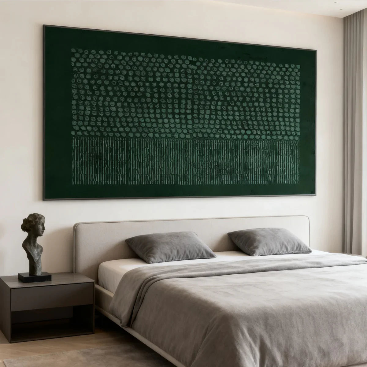 Wabi Sabi Geometric Wall Art / Dark Green
