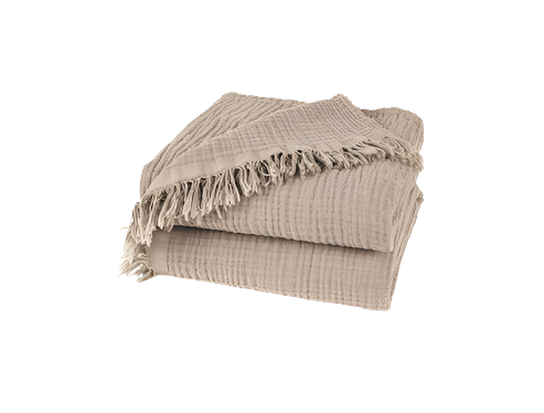 Nori Cotton Muslin Throw / Taupe