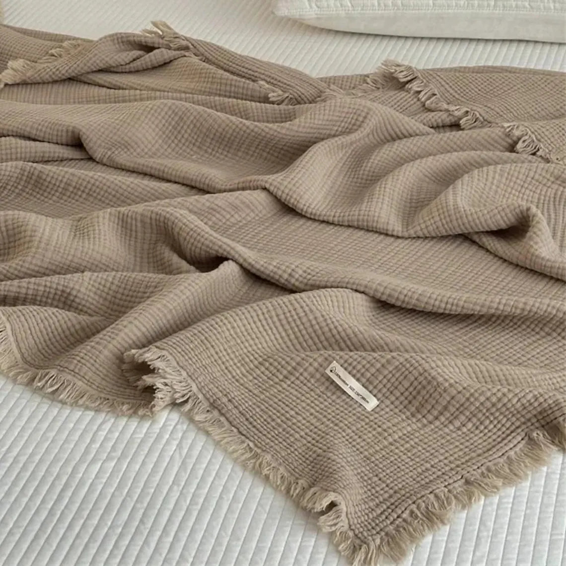 Nori Cotton Muslin Throw / Taupe